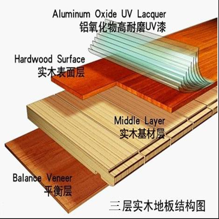 三层实木地板结构图