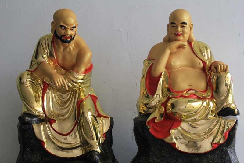 批发佛教用品 树脂佛像玻璃钢佛像1米1贴金彩绘十八罗汉菩萨寺庙