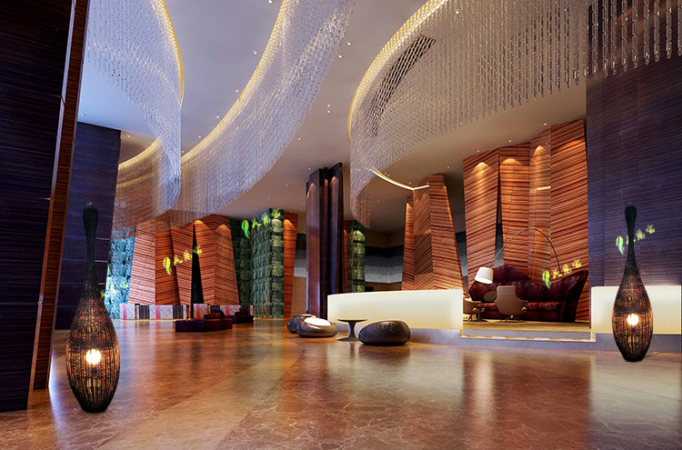 保龄球客厅藤编创意现代酒店餐厅中式落地灯led工程灯饰钓鱼地灯