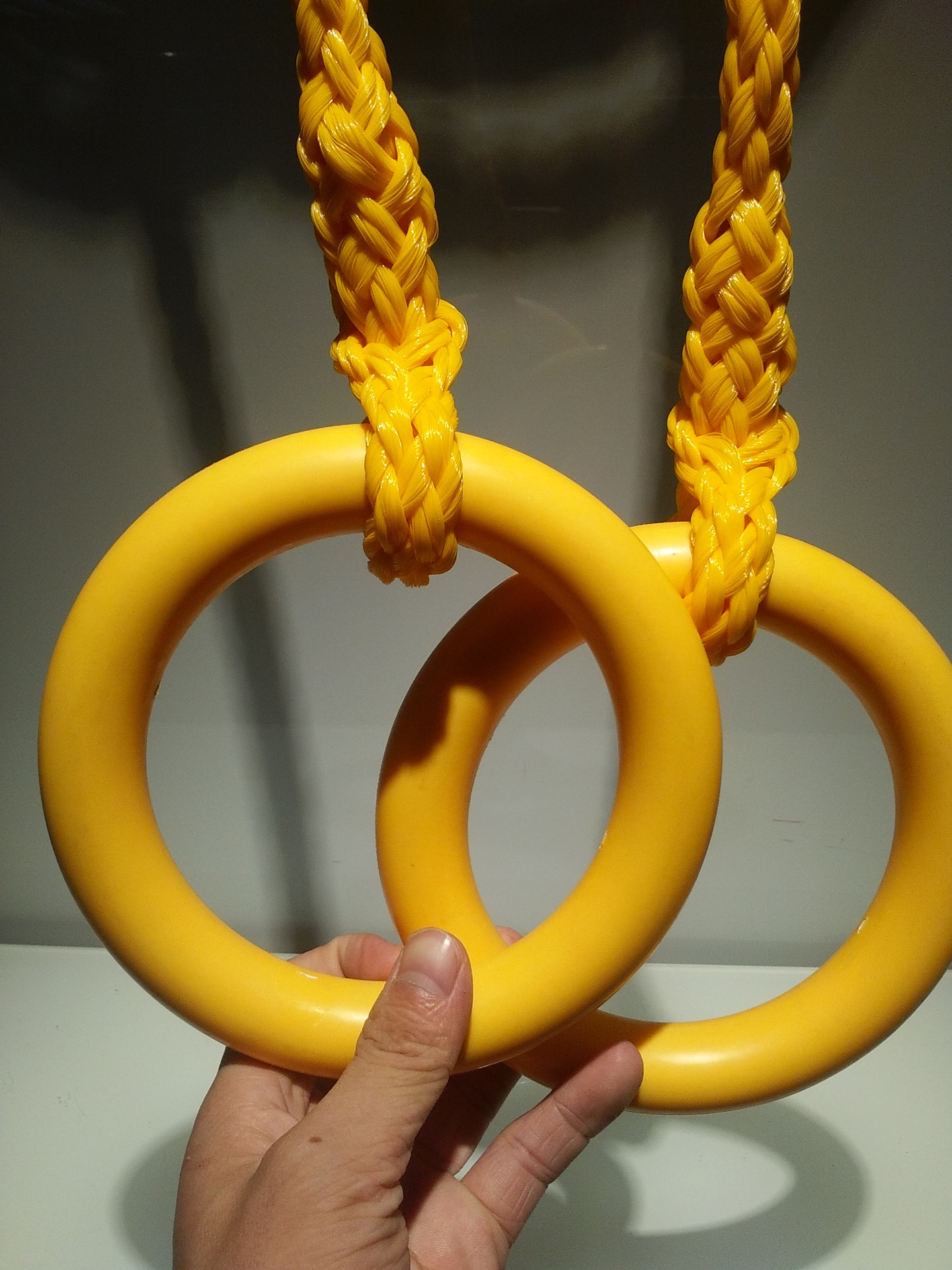 黄色abs体操吊环 健身房专用吊环 家用运动吊环 健身可调节吊环