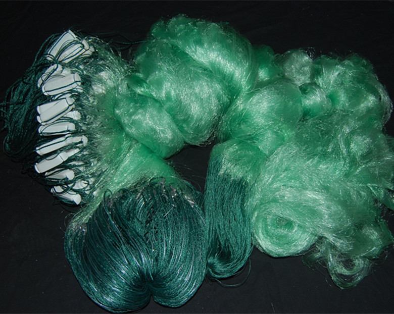 进口绿丝鱼网8米高100米长三层渔网批发粘网水库网巢湖渔网