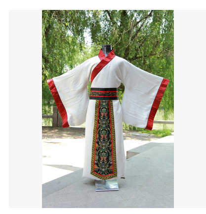 直裾深衣古装演出服装男士黑色汉服直裾大氅深衣掌柜员外唐装