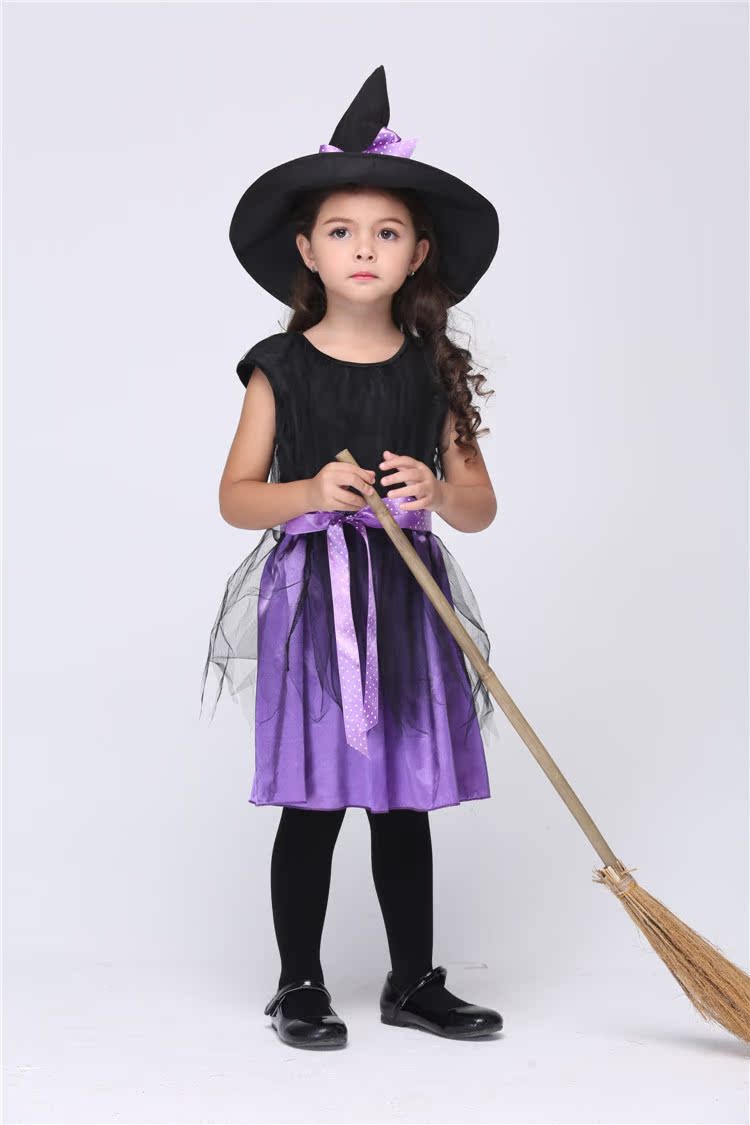 万圣节儿童cosplay女巫动漫服装 学校角色扮演舞蹈服装演出裙子
