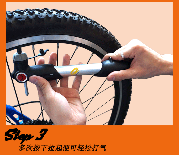 giyo gp23自行车打气筒 山地车便携掌上迷你充气筒 美法嘴通用