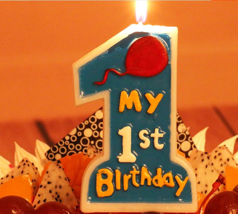 周岁数字蜡烛 男孩女孩周岁生日派对用品 包装精美,做工精致,造型可爱