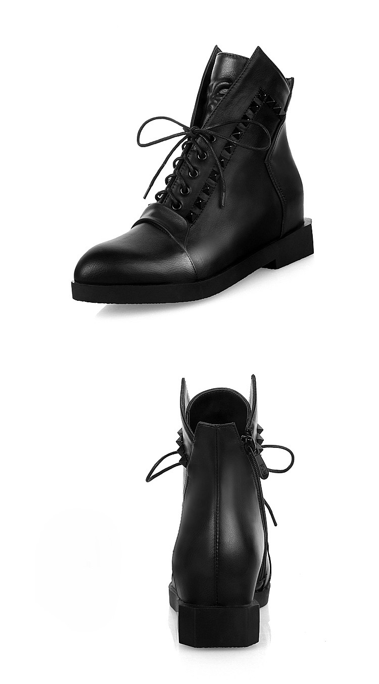 批发 复古流行欧美系带短靴罗马靴 优雅铆