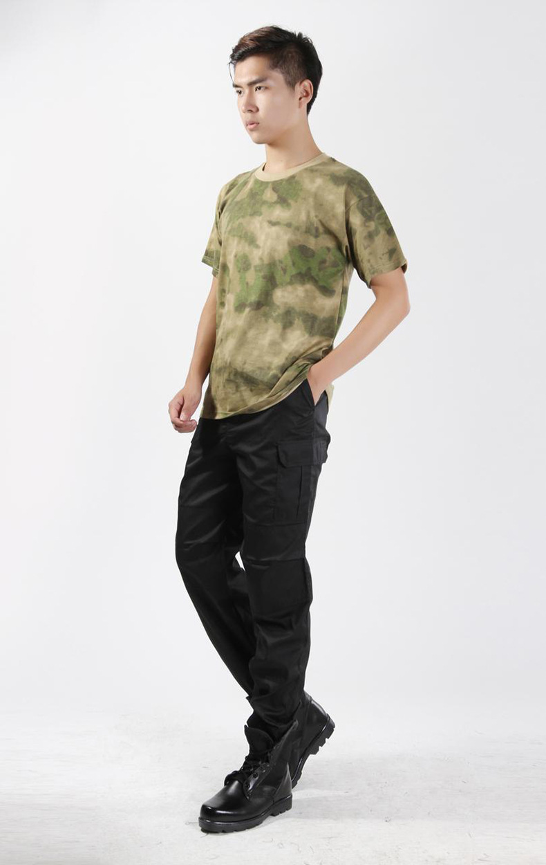 美式全棉迷彩t恤迷彩短袖特种兵训练t恤军