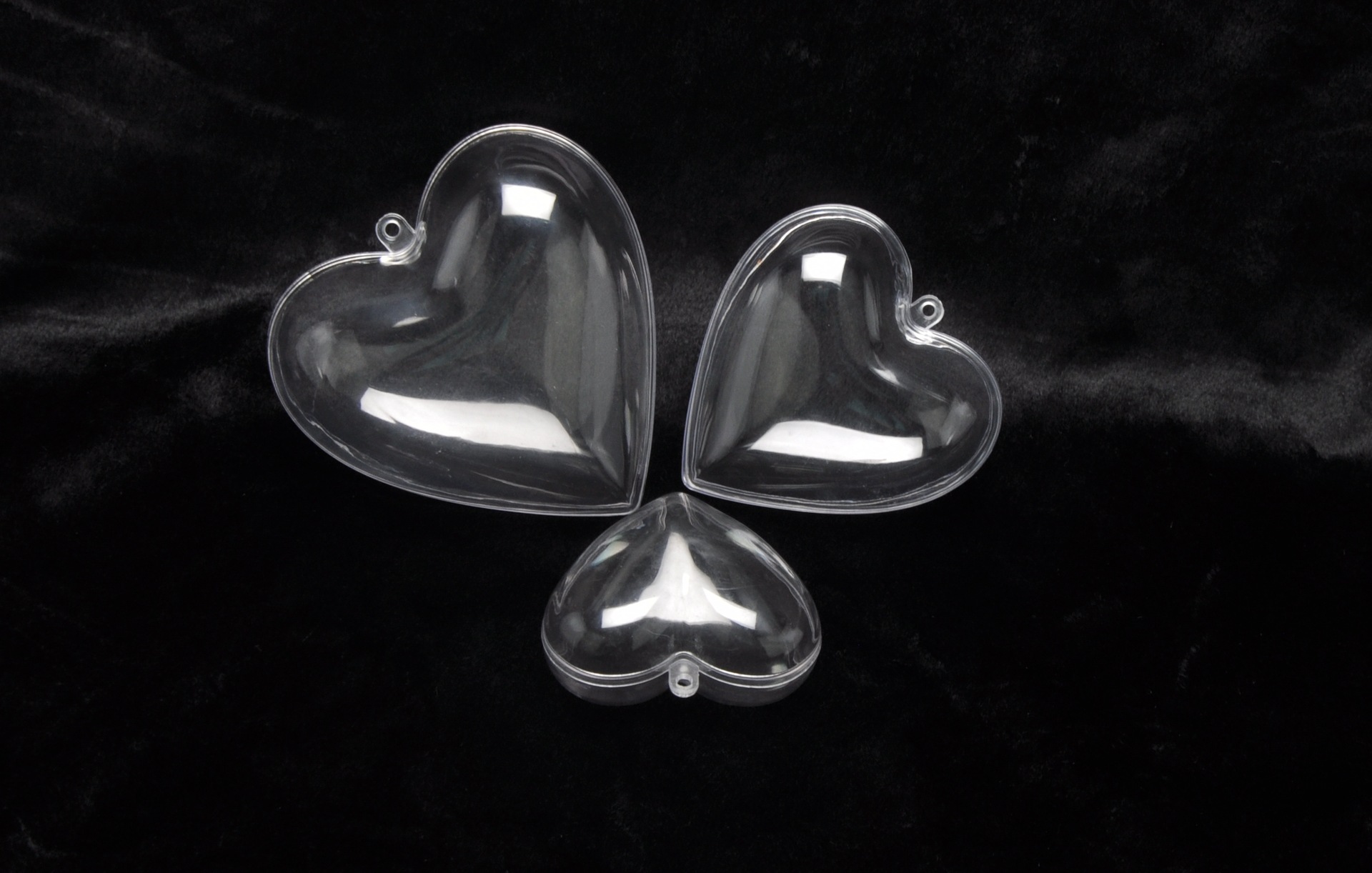 外贸货源环保塑料心形透明圣诞球挂饰 圣诞