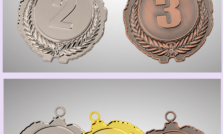 The 6.5 eagle-shaped wheat ear pattern 123 metal zinc alloy medal can be used as a LOGO detail image 6