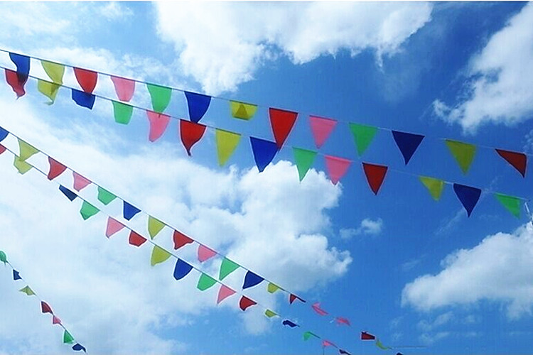 大号三角彩旗串旗 节日庆典警示旗 活动布置工地小彩旗 现货供应