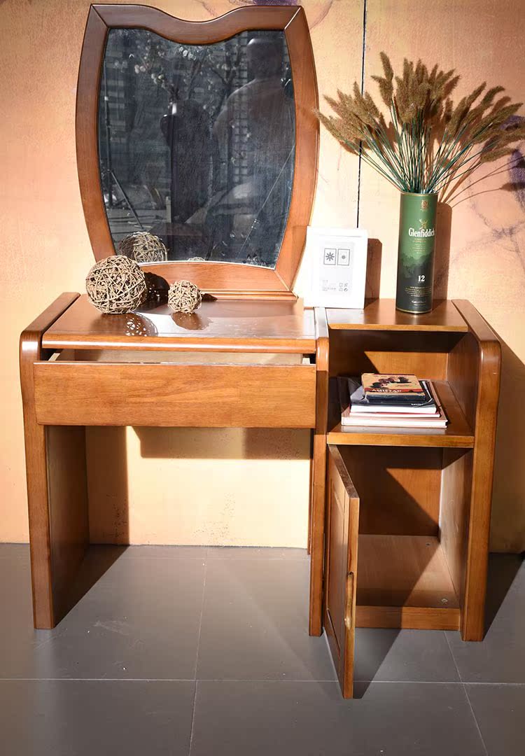 粤祥文瑞实木橡木梳妆台卧室化妆台中式婚房带凳妆台113佛