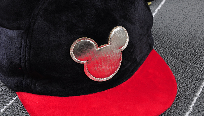 c962 绒布米奇耳朵棒球帽 宝宝平沿帽 儿童帽子2015秋冬款新