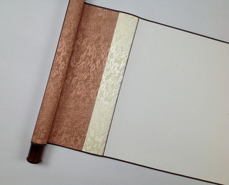 一尺小品空白挂轴卷轴 书画生宣纸画轴立轴 全绫布装裱 厂家直销