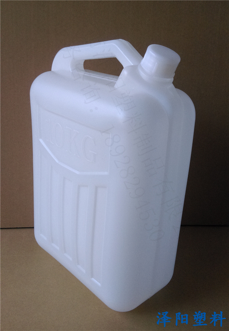 10kg佛山版大口塑胶壶油酒胶水壶化工桶防盗盖10公斤升方