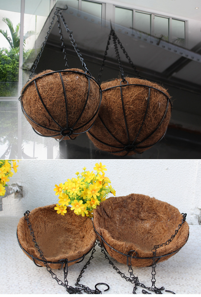 椰棕吊篮 环保悬挂铁艺阳台吊盆 家居装饰吊篮