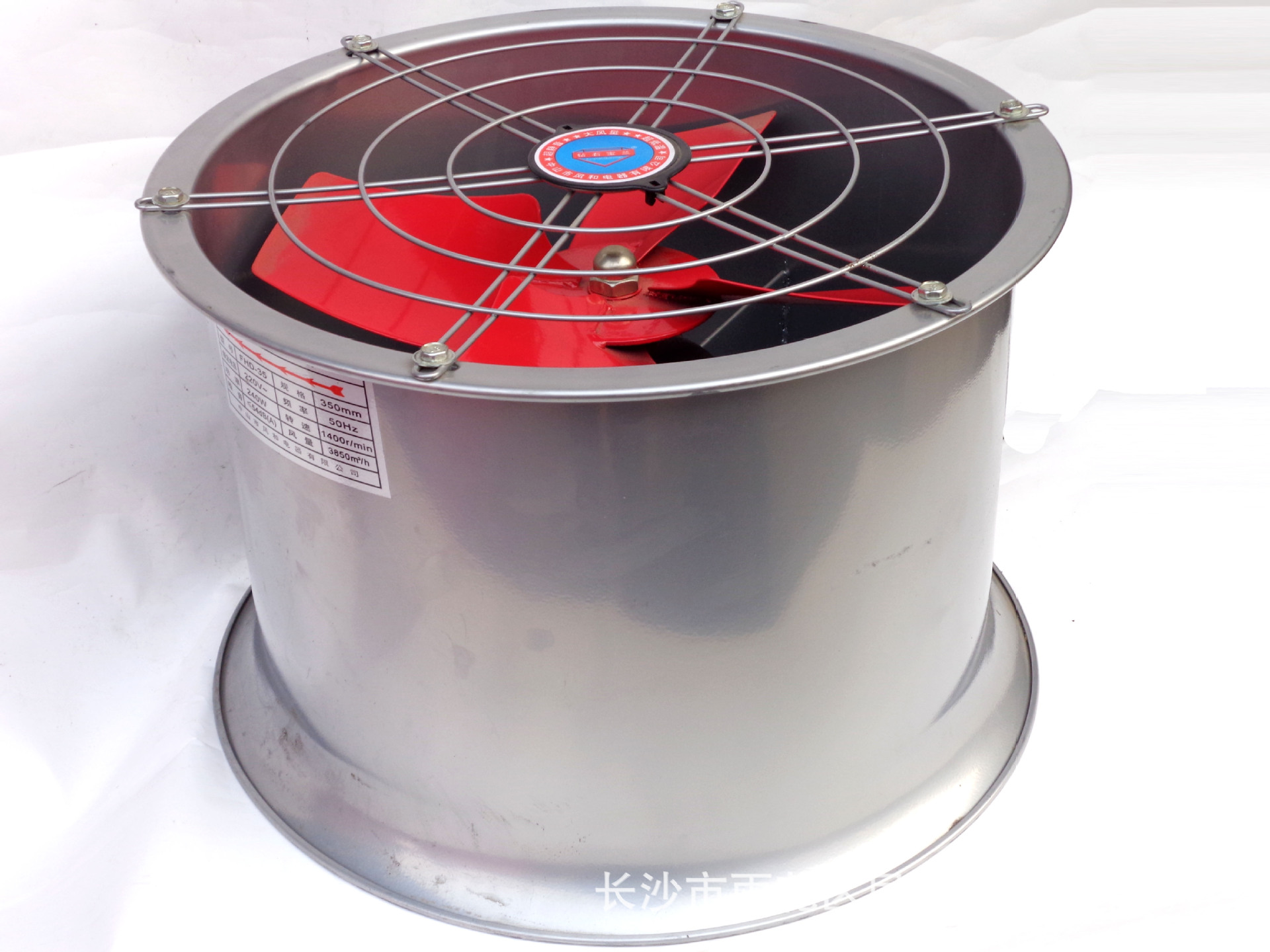 350mm工业筒型排气扇 14寸带网圆筒风机 低噪音轴流强力风机