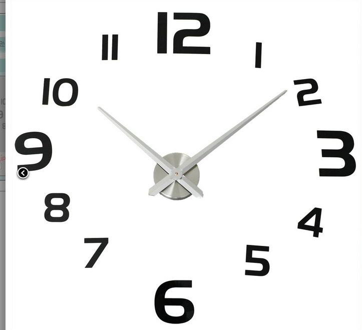 diy方格镜面墙贴艺术静音挂钟