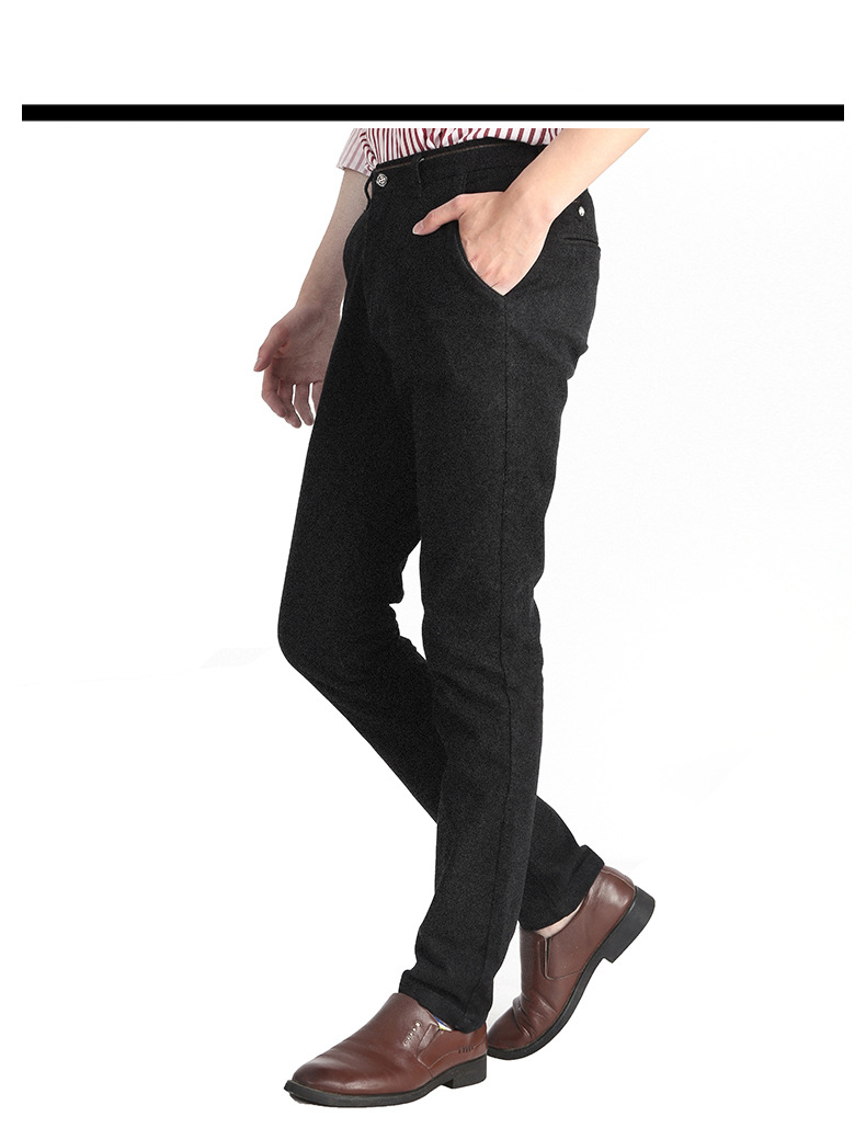 2017冬款男休闲裤修身直筒裤子男裤秋冬韩版男式青年加厚长裤子