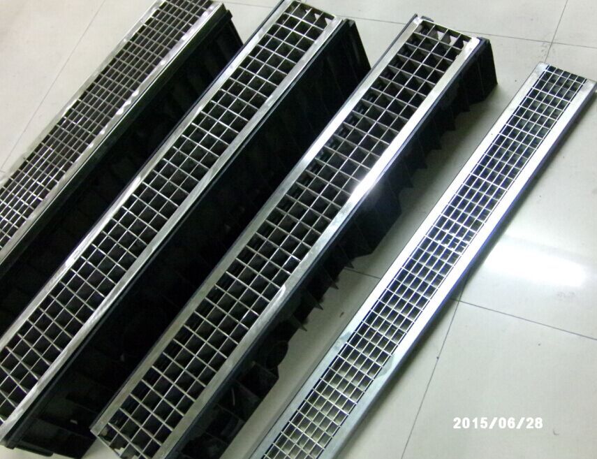 塑料线性排水沟不锈钢盖板塑料成品排水沟