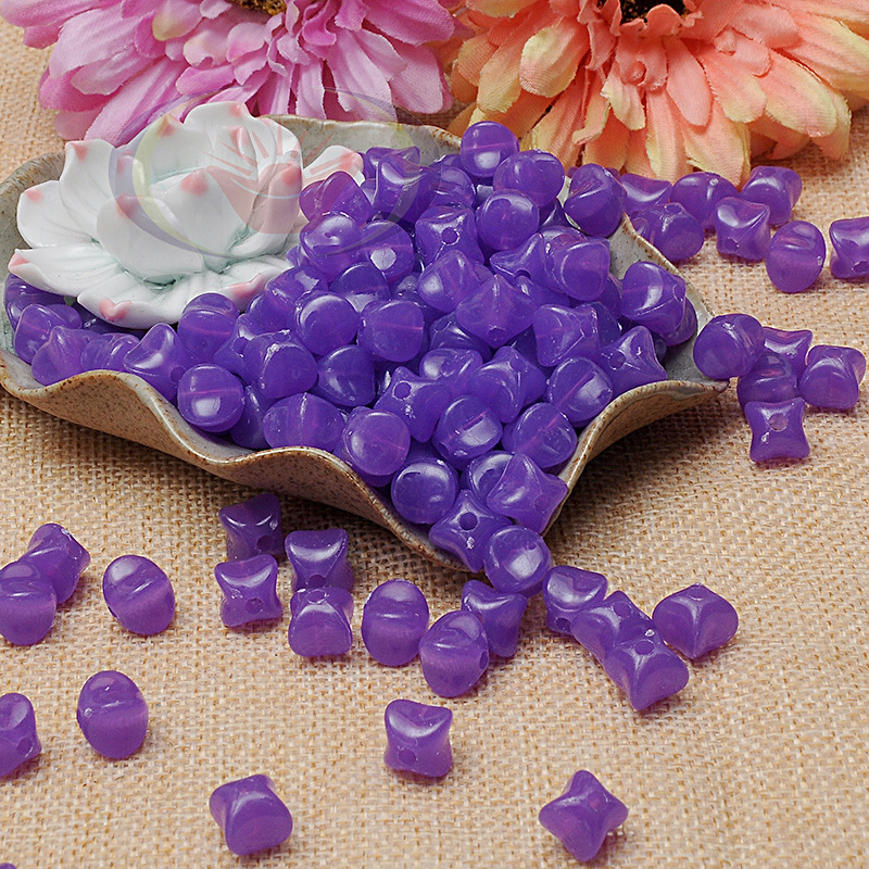 diy串珠手工纸巾盒串珠10mm12mm果冻珠四角珠子批发西瓜珠