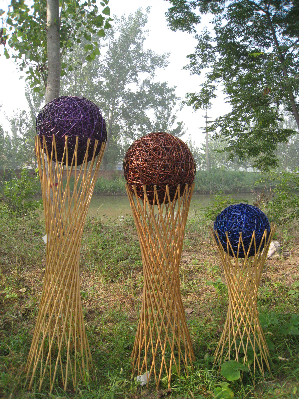 l园艺装饰类 天然杞柳手工编织的柳球