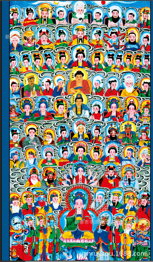 道教仙家用品防水**绢布 全仙图 黄堂单众神保家仙东北供奉.