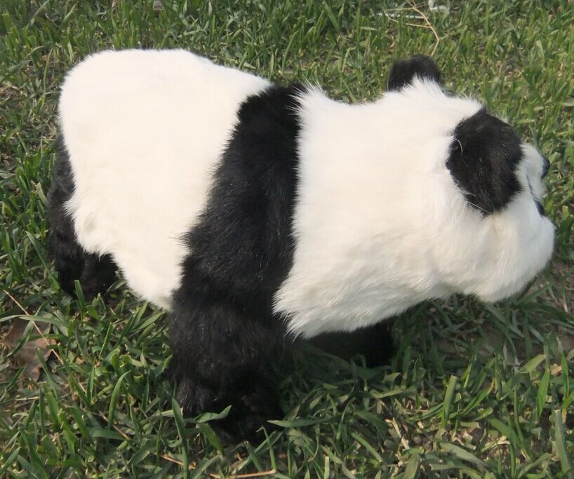 厂家直销 仿真皮毛动物仿真大熊猫 国宝 真皮手工制作 手工艺品
