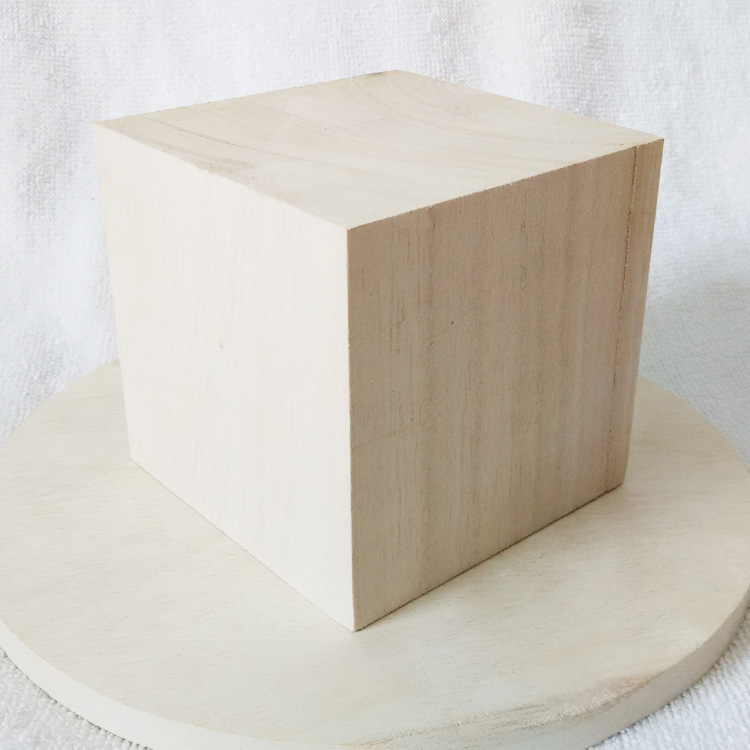 实木正方体泡桐木正方形 原木立方体 定制方木块打磨平滑边长4cm
