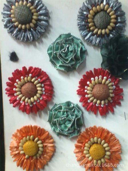 手工编织塑料绳子花木珠花