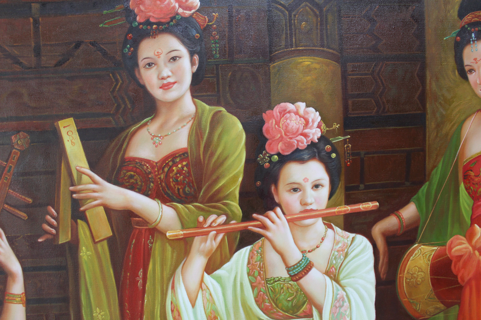 写实中国戏剧美女油画 酒店会所家居高端别墅装饰挂画定制批发