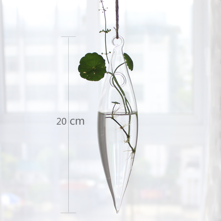 Creative Hanging Transparent Glass Vase Simple Hydroponic Small Infusion Bottle Indoor Gardening Home Decoration Bottle Plant Set