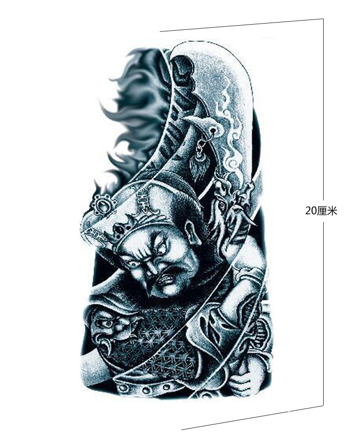 厂家供应 纹身贴花臂 原创张飞刺青纹身贴纸 防水 男女 批发 ax48