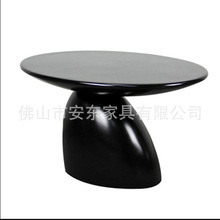 简约现代椭圆形玻璃钢蘑菇茶几 白色装饰粗腿圆形咖啡餐桌