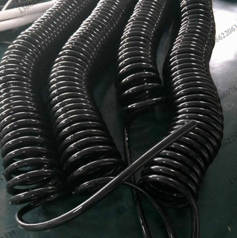 弹簧电缆汽车用螺旋拉伸电缆 19芯25芯cnc车床用控制螺旋电线电缆