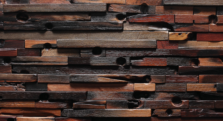 5161店铺装饰设计古船木马赛克 老船木马赛克墙板批发