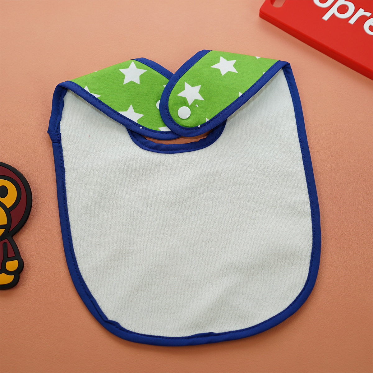 日系潮牌miki house风格卡通小熊口水巾 纯棉宝宝围兜 婴儿围嘴