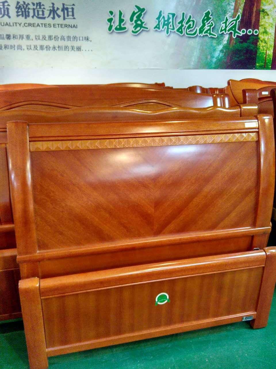 【舒康缘】绿色环保海棠木儿童床 板式1.2米单人床 板木床头宾馆单人床832