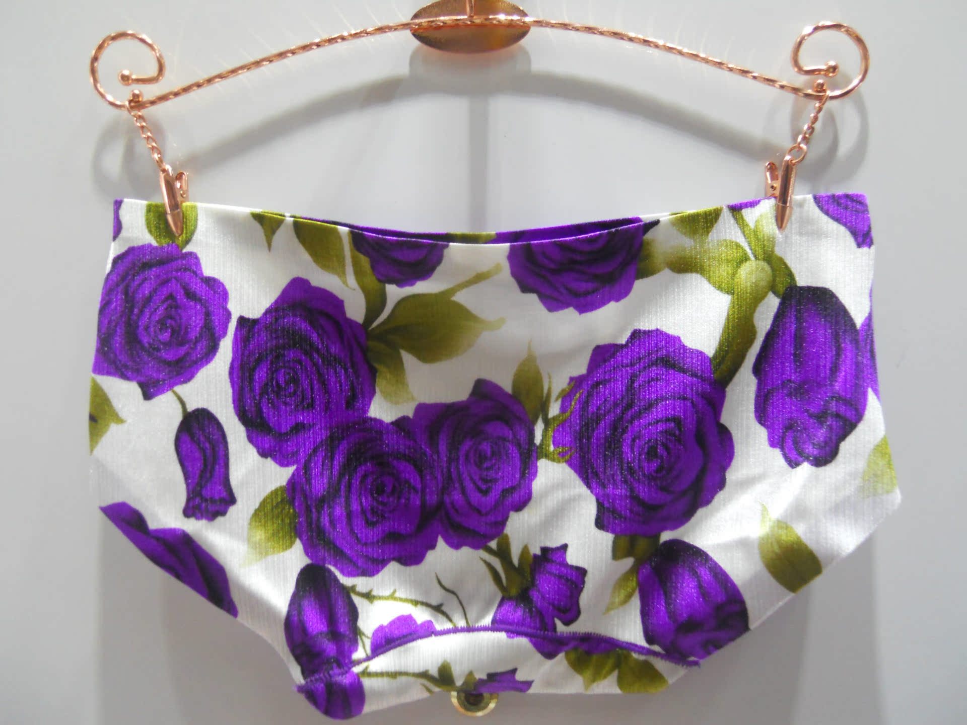 无痕拉丝内裤网络爆款 印花玫瑰花裤头一片