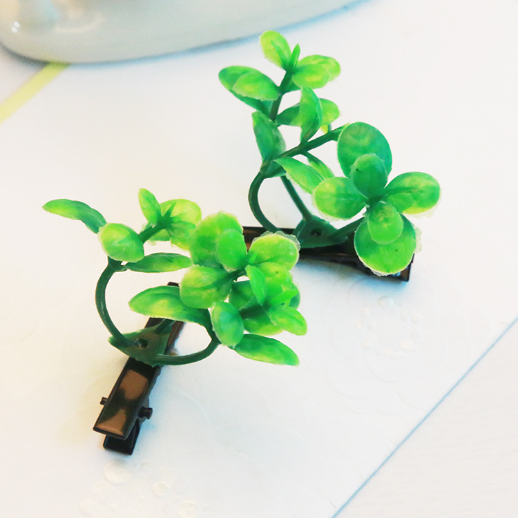 卖萌神器草头上仿真花小豆芽发小草夹植物花草尼玛发饰发卡旅游区