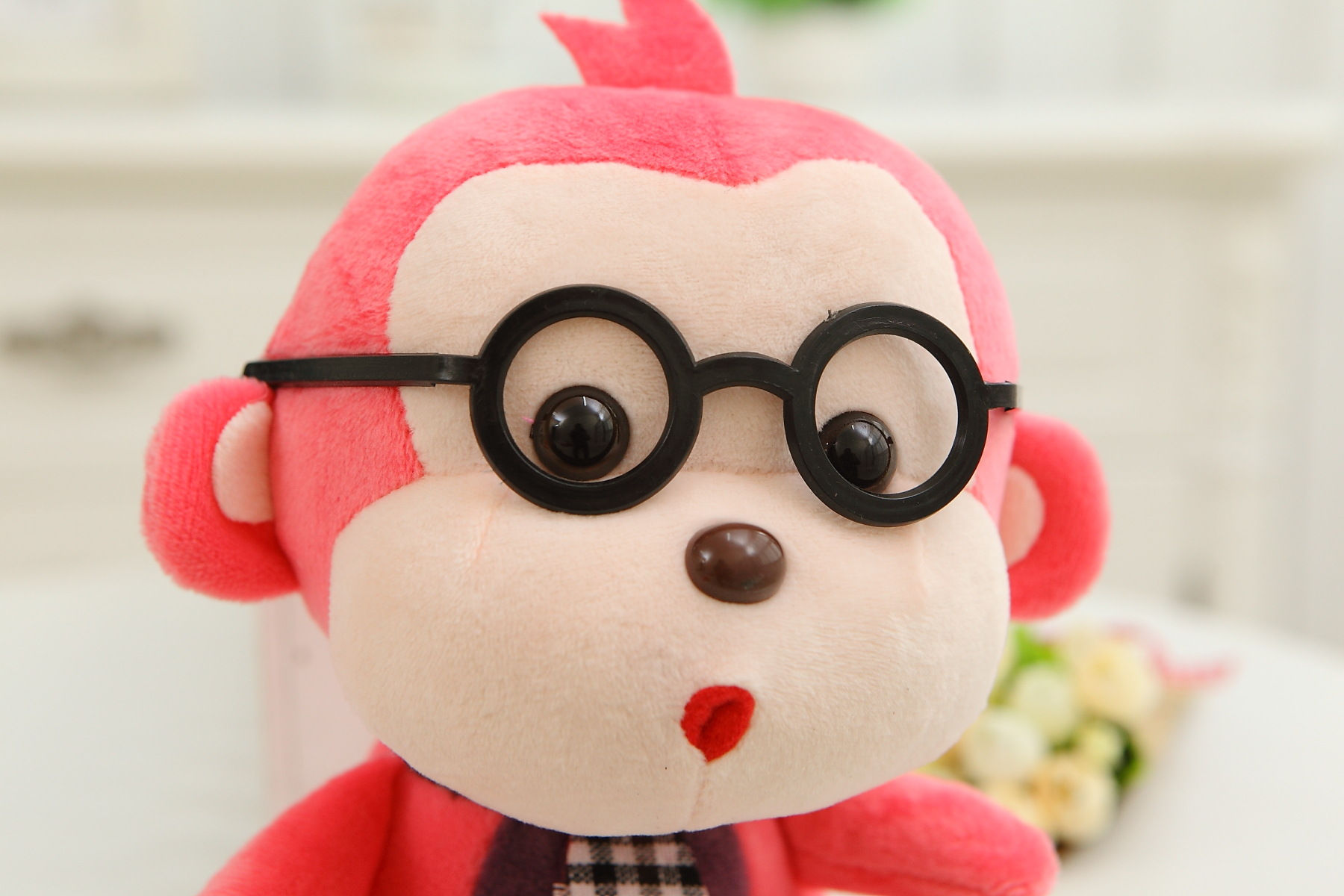 可爱戴眼镜 小猴子公仔玩具毛绒新款 儿童节日礼物批发 婚庆娃娃
