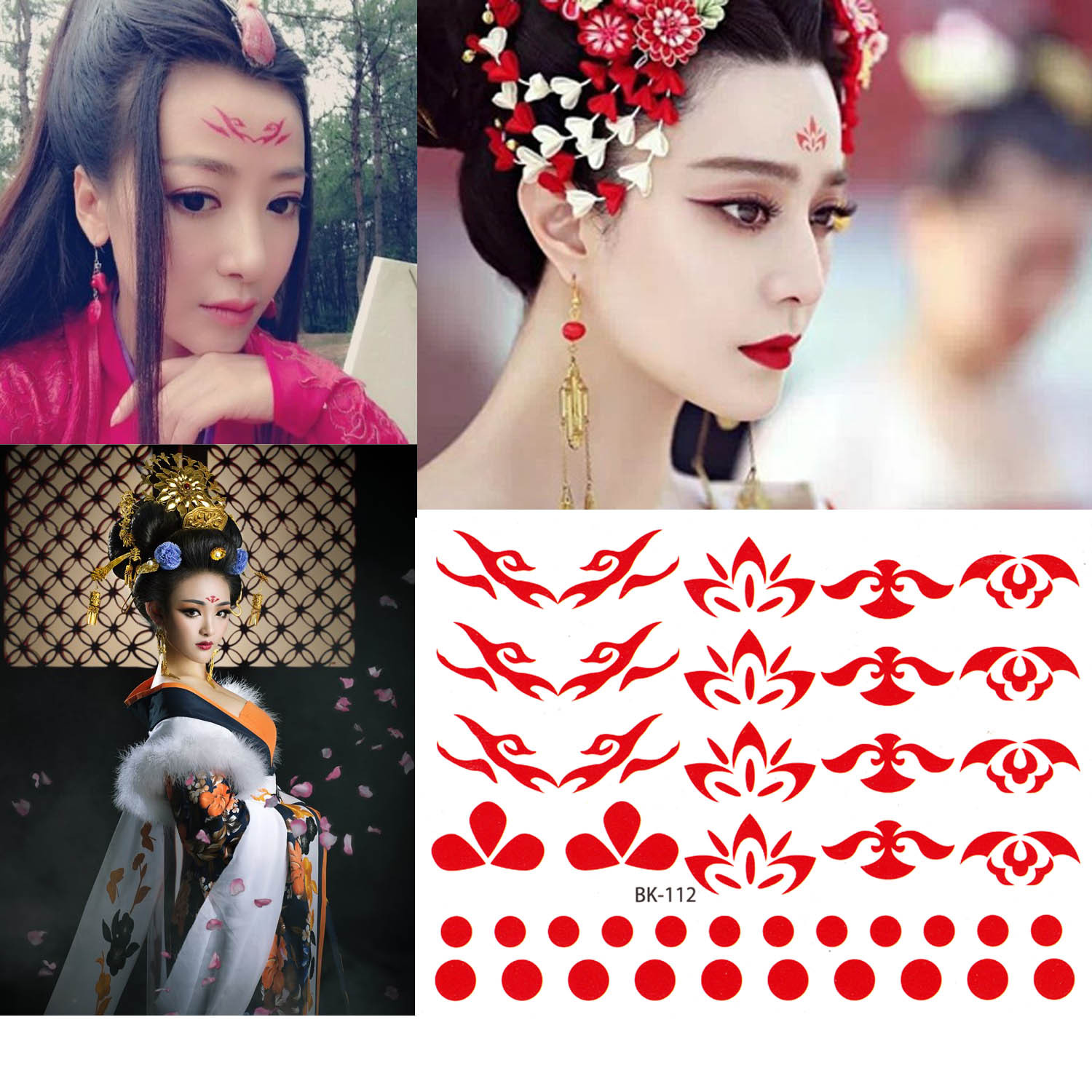 眉心贴纹身贴纸批发惹红尘古装影楼视剧花钿额饰额头贴小眉心贴