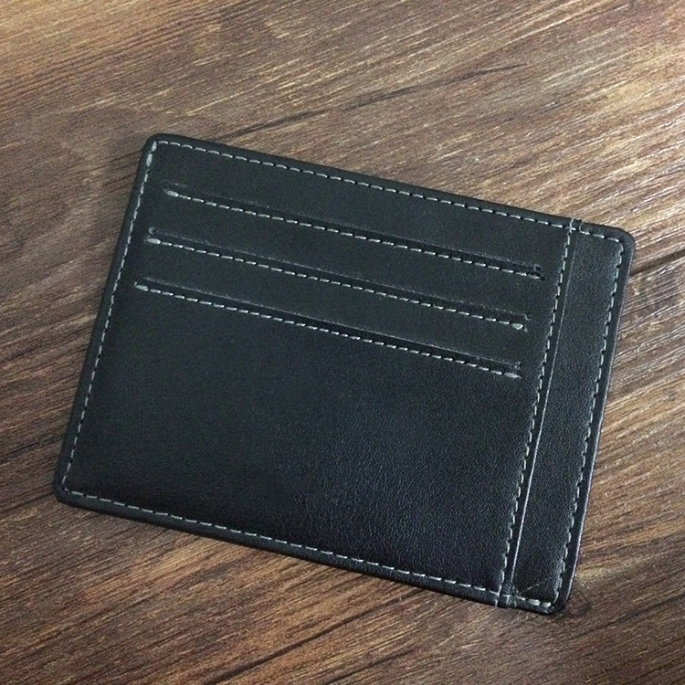 真皮卡包定制 男款rfid卡包牛皮 外贸双面卡包超薄前口袋钱包