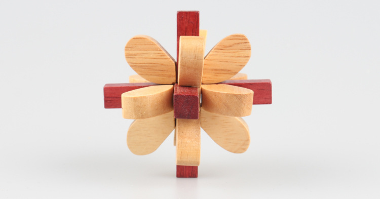 八面玲珑木制儿童成人益智孔明锁玩具 鲁班锁 创意趣味解锁礼物