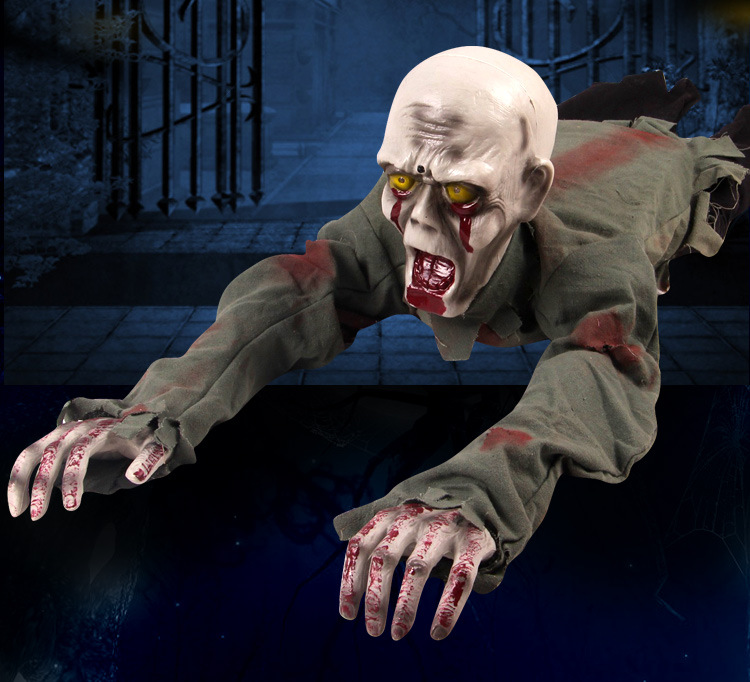 节庆日鬼屋酒吧夜场爬尸道具 恐怖鬼怪道具 电动爬行鬼大吊鬼