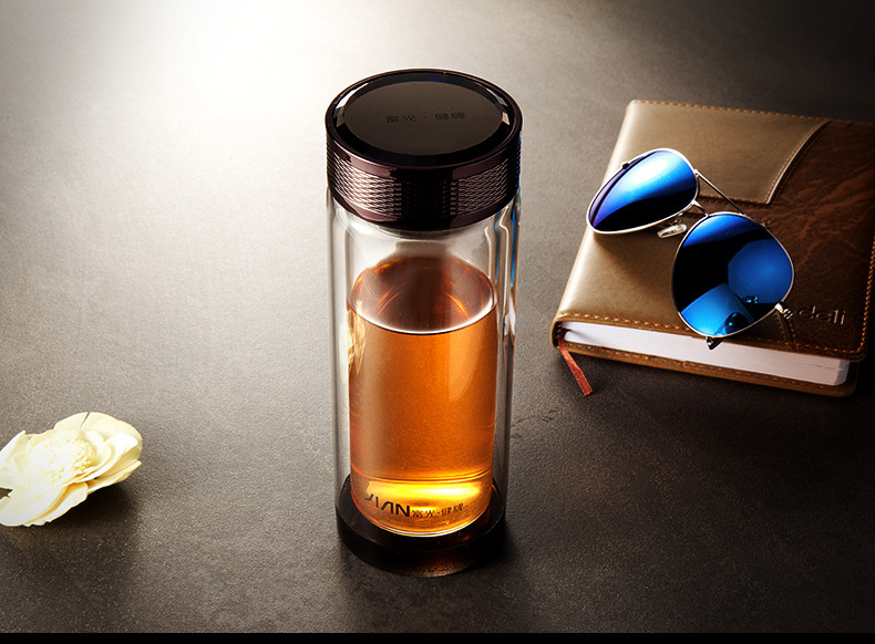 富光健牌水晶玻璃杯x006-320 320b高硼硅双层玻璃杯子 礼品杯