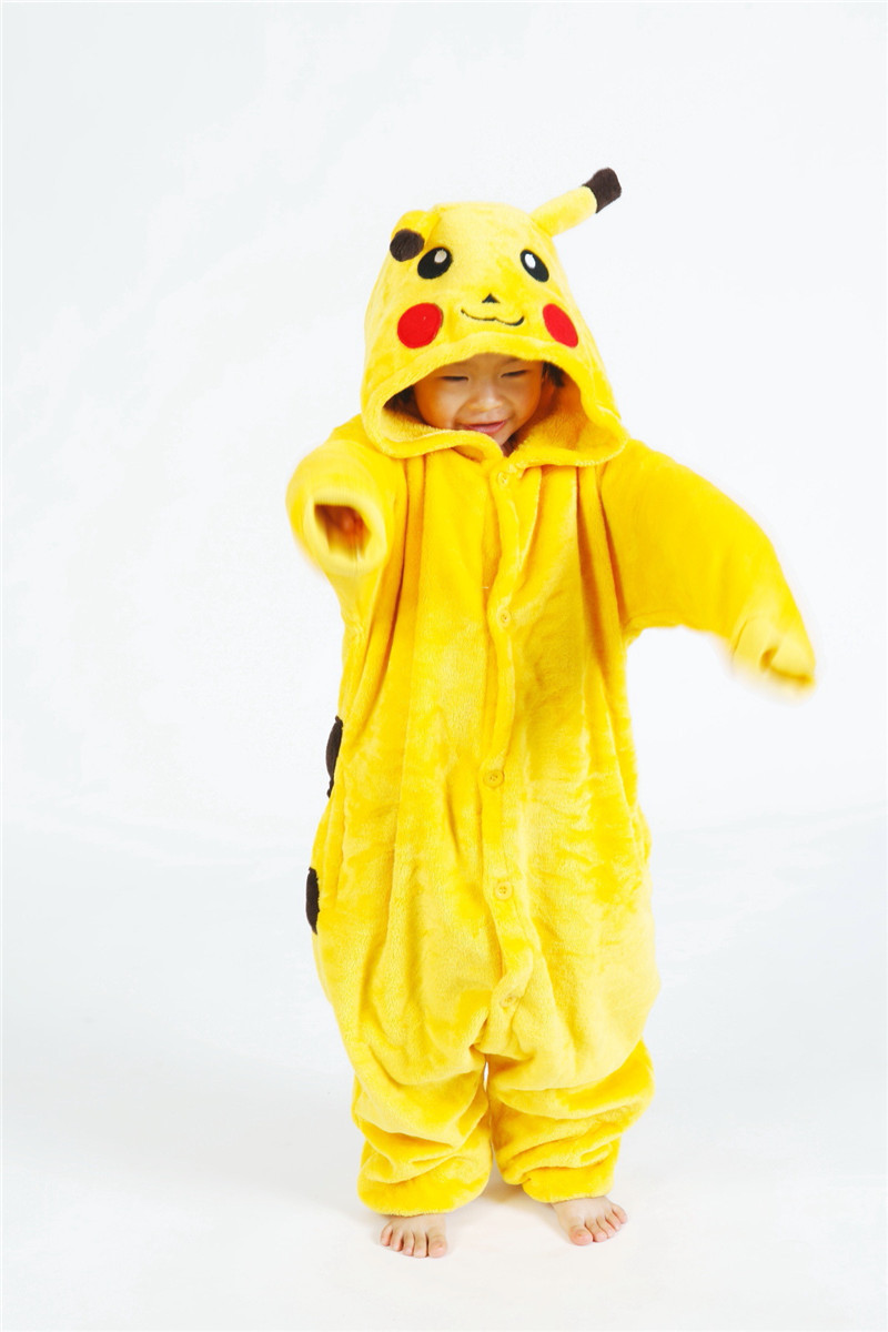 2015冬季新款卡通亲子连体睡衣儿童皮卡丘法