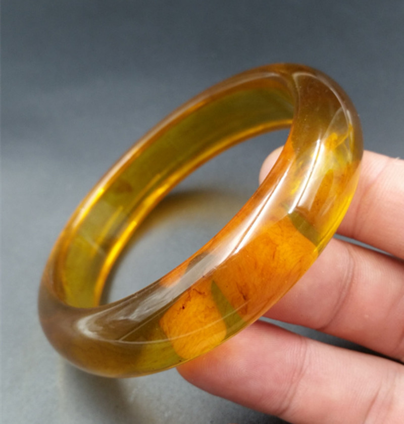 批发仿金丝玉琥珀手镯女款大号琥珀蜜蜡手镯