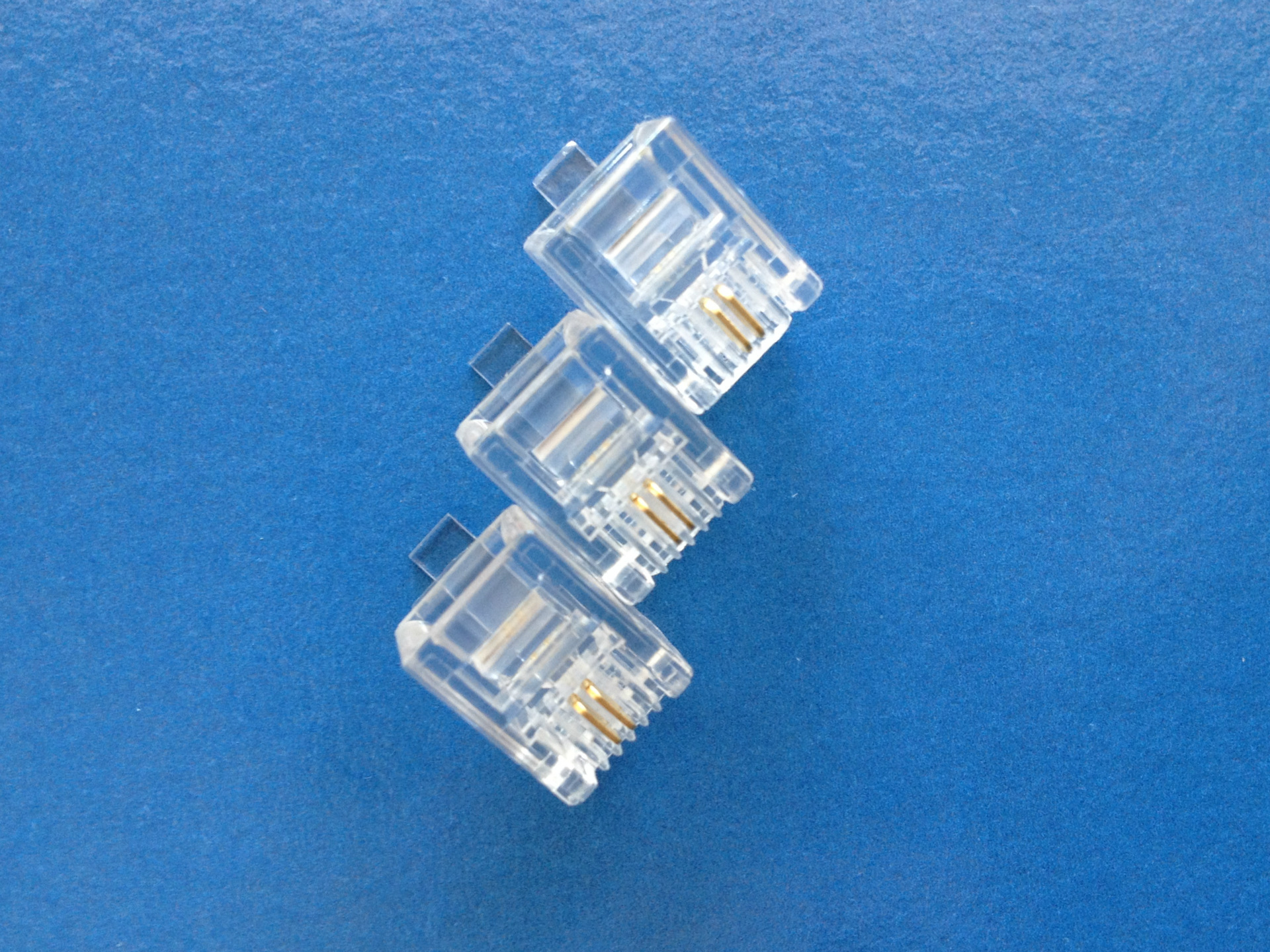 厂家批发 6p2c电话水晶头 rj12环保水晶头 2芯电话头 二叉素材