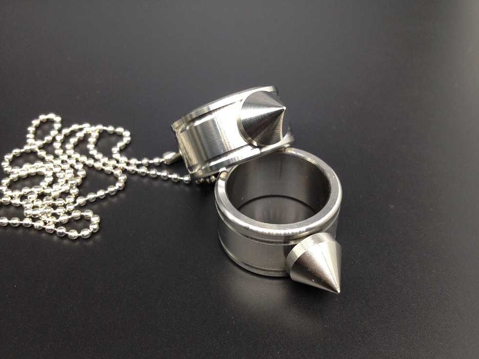 不锈钢防身戒指 防卫扳指 防狼指虎 防护用品武器 户外随身工具