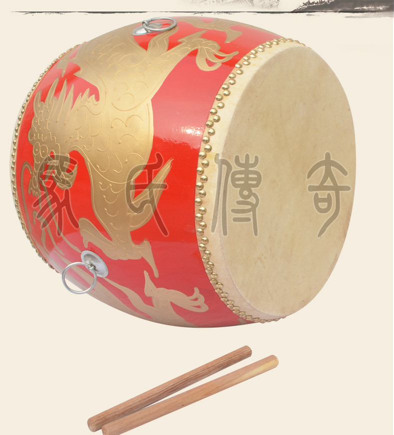 马氏传奇龙鼓 战鼓 头层牛皮制作 木制鼓身14寸沥龙高战鼓